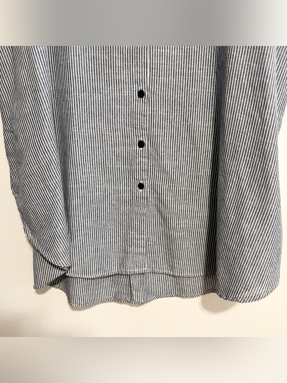 Mlle Gabrielle Striped Sleeveless Button Down Dress. Pockets, Curved Hem. XL - Picture 5 of 8